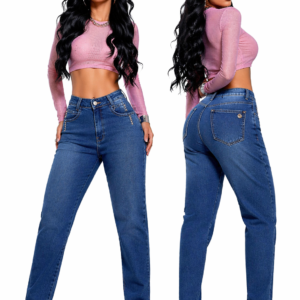 calça mom confort jeans médio