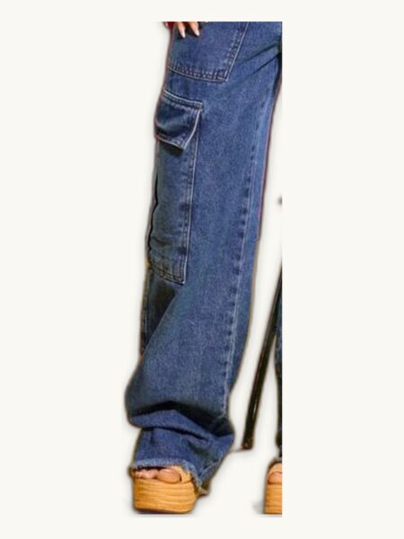 Calça Wide Leg Jeans Cargo — a peça