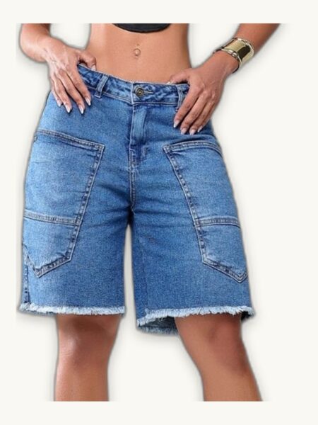Bermuda Cargo Jeans Médio — a peça