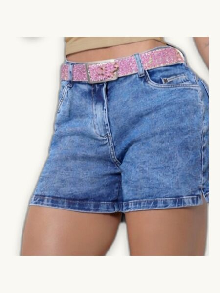 Bermuda Meia Coxa Jeans Azul — a peça