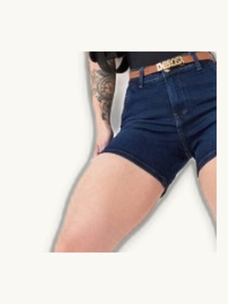 Short Curto Jeans Escuro com Cinto — a peça